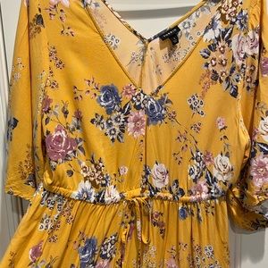 Floral Midi Dress, Yellow